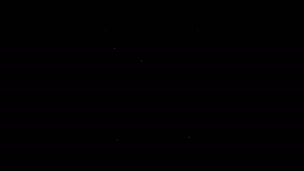 Weiße Linie chinesisches Restaurant geöffnet Take-out-Box gefüllt Symbol isoliert auf schwarzem Hintergrund. Essen wegnehmen. 4K Video Motion Grafik Animation — Stockvideo