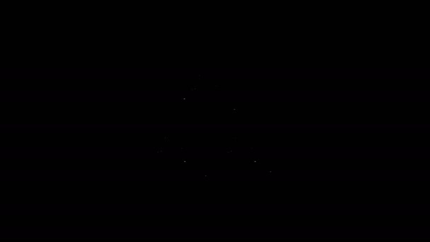 Ícone de Sushi de linha branca isolado em fundo preto. Comida tradicional japonesa. Animação gráfica em movimento de vídeo 4K — Vídeo de Stock