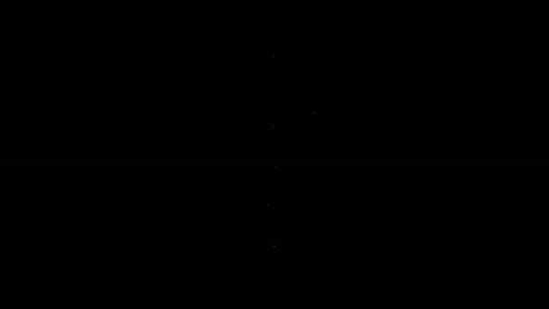 Icono ninja shuriken japonés de línea blanca aislado sobre fondo negro. Animación gráfica de vídeo 4K — Vídeo de stock
