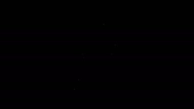 Beyaz çizgi Japon Kapı simgesi siyah arkaplanda izole edildi. Torii kapı işareti. Geleneksel Japon klasik geçit sembolü. 4K Video hareketli grafik canlandırması