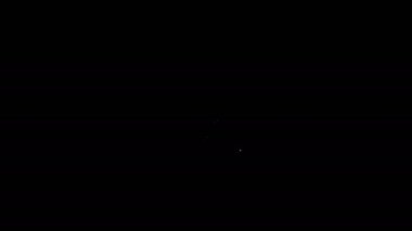 Beyaz çizgi suşi simgesi siyah arkaplanda izole edildi. Geleneksel Japon yemekleri. 4K Video hareketli grafik canlandırması