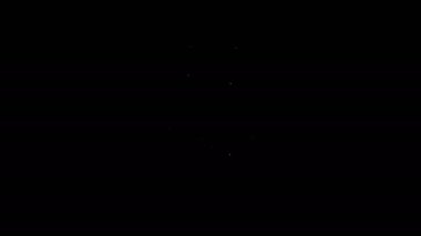 Beyaz çizgi Japon geleneksel kimono ikonu siyah arka planda izole edildi. 4K Video hareketli grafik canlandırması