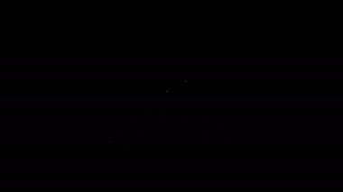 Beyaz çizgi Geleneksel Japon katana simgesi siyah arkaplanda izole edildi. Japon kılıcı. 4K Video hareketli grafik canlandırması