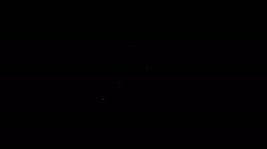 Kesme tahtası simgesindeki beyaz çizgi suşisi siyah arkaplanda izole edilmiş. Tahtada Asya yemeği suşisi. 4K Video hareketli grafik canlandırması