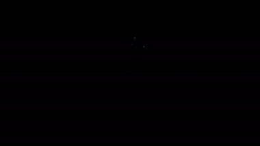 Siyah arka planda izole edilmiş beyaz çizgili araba fren diski. 4K Video hareketli grafik canlandırması