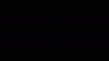 Beyaz çizgi motor piston simgesi siyah arkaplanda izole edildi. Araba motoru pistonu işareti. 4K Video hareketli grafik canlandırması