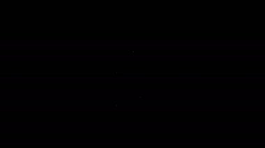 Siyah arka planda beyaz çizgili araba egzozu simgesi var. Egzoz borusu. 4K Video hareketli grafik canlandırması