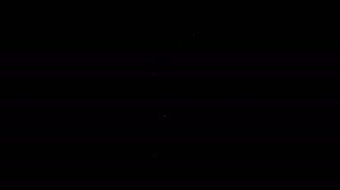 Beyaz çizgi araba hava pompası ikonu siyah arka planda izole edildi. 4K Video hareketli grafik canlandırması