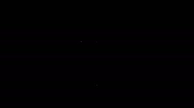 Siyah arka planda park simgesi olan beyaz çizgi konumu. Sokak tabelası. 4K Video hareketli grafik canlandırması