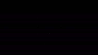 Beyaz çizgi trafik ışığı simgesi siyah arkaplanda izole edildi. 4K Video hareketli grafik canlandırması