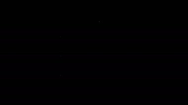 Beyaz çizgi Yüksek ışın simgesi siyah arkaplanda izole edildi. Araba farları. 4K Video hareketli grafik canlandırması