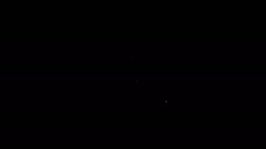 Beyaz çizgi hız göstergesi simgesi siyah arkaplanda izole edildi. 4K Video hareketli grafik canlandırması