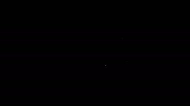 Beyaz çizgi Batarya şarj seviyesi göstergesi simgesi siyah arkaplanda izole edildi. 4K Video hareketli grafik canlandırması