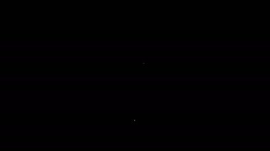 Beyaz çizgi yıldızı simgesi siyah arkaplanda izole edildi. Favori, en iyi derecelendirme, ödül sembolü. 4K Video hareketli grafik canlandırması