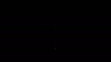 Beyaz çizgi Wi-Fi kablosuz internet ağ sembolü simgesi siyah arkaplanda izole edildi. 4K Video hareketli grafik canlandırması