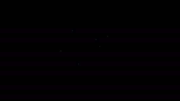 Witte lijn Sushi pictogram geïsoleerd op zwarte achtergrond. Traditioneel Japans eten. 4K Video motion grafische animatie — Stockvideo