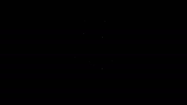 白線日本の伝統衣装黒を基調とした着物のアイコン。4Kビデオモーショングラフィックアニメーション — ストック動画