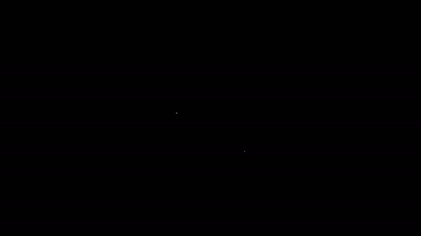 Bílá čára Khinkali na řezání deska ikona izolované na černém pozadí. Tradiční Georgiánský knedlík. Grafická animace pohybu videa 4K — Stock video