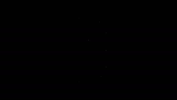 Línea blanca Icono de linterna de papel japonés aislado sobre fondo negro. Animación gráfica de vídeo 4K — Vídeos de Stock