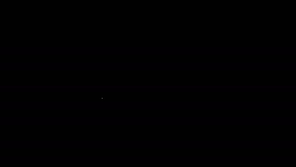白线中国幸运饼干图标孤立在黑色背景.亚洲传统。4K视频运动图形动画 — 图库视频影像