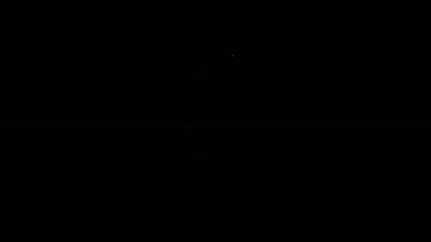 Белая линия Высокая иконка beam изолирована на черном фоне. Фара машины. Видеографическая анимация 4K — стоковое видео