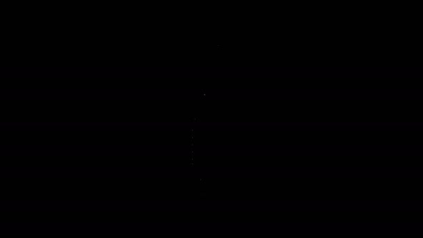 Línea blanca Icono de bujía de coche aislado sobre fondo negro. Vela eléctrica del coche. Animación gráfica de vídeo 4K — Vídeo de stock