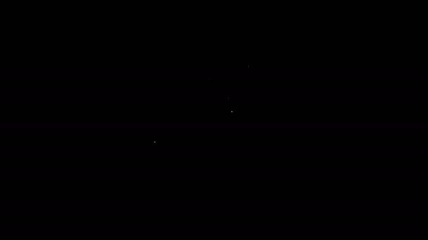 Linea bianca Icona specchio auto isolato su sfondo nero. Animazione grafica 4K Video motion — Video Stock