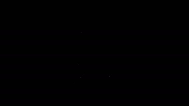 Vit linje Bilbarnstol ikon isolerad på svart bakgrund. Bilfåtölj. 4K Video motion grafisk animation — Stockvideo