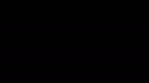 Witte lijn Auto luchtpomp pictogram geïsoleerd op zwarte achtergrond. 4K Video motion grafische animatie — Stockvideo