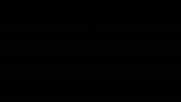 Иконка сирены белой линии изолирована на черном фоне. Аварийная сирена. Видеографическая анимация 4K — стоковое видео
