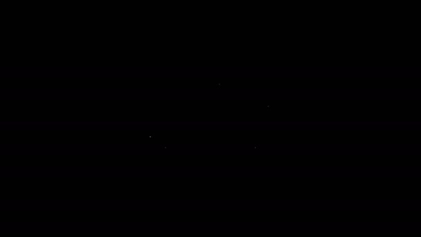 Bílá čára Auto ikona izolované na černém pozadí. Grafická animace pohybu videa 4K — Stock video