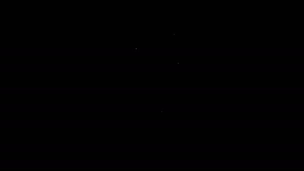 白ライン黒の背景に隔離された車両アイコン上の信号ホーン。4Kビデオモーショングラフィックアニメーション — ストック動画