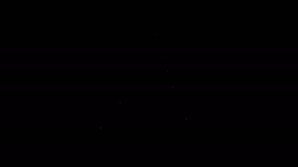 Weiße Linie Verkehrskegel-Symbol isoliert auf schwarzem Hintergrund. 4K Video Motion Grafik Animation — Stockvideo