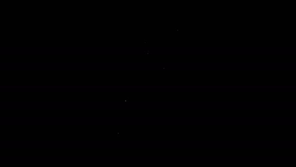 Fehér vonal Festék spray ikon elszigetelt fekete alapon. 4K Videó mozgás grafikus animáció — Stock videók