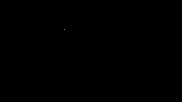 Witte lijn Parkeerpictogram geïsoleerd op zwarte achtergrond. Straatbord. 4K Video motion grafische animatie — Stockvideo