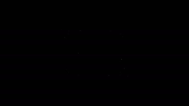 Linea bianca Immagine icona del paesaggio isolato su sfondo nero. Animazione grafica 4K Video motion — Video Stock