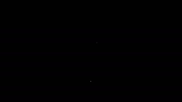Weiße Linie Sternsymbol isoliert auf schwarzem Hintergrund. Favorit, beste Bewertung, Auszeichnungssymbol. 4K Video Motion Grafik Animation — Stockvideo