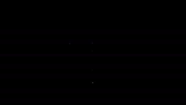 Bílá čára Wi-Fi bezdrátové internetové sítě symbol ikona izolované na černém pozadí. Grafická animace pohybu videa 4K — Stock video