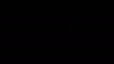 Siyah arkaplanda beyaz çizgi resim ikonu izole edildi. 4K Video hareketli grafik canlandırması