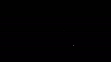 Siyah arkaplanda izole edilmiş kare simgesiyle beyaz çizgi oynat. 4K Video hareketli grafik canlandırması