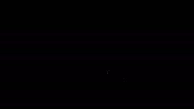 Beyaz çizgi konuşma balonu sohbet simgesi siyah arkaplanda izole edildi. İleti simgesi. İletişim ya da yorum sohbet sembolü. 4K Video hareketli grafik canlandırması