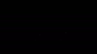Beyaz çizgi Akıllı TV simgesi siyah arkaplanda izole edildi. Televizyon tabelası. 4K Video hareketli grafik canlandırması