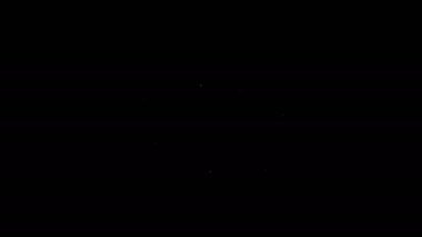 Beyaz çizgi sözcüsü sesi, ses sembolü, medya müzik simgesi siyah arkaplanda izole edilmiş. 4K Video hareketli grafik canlandırması