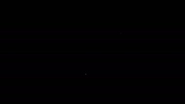 Siyah arkaplanda beyaz çizgi dosya ikonu izole edildi. Muhasebe klasörü sembolü. Muhasebe yönetimi. 4K Video hareketli grafik canlandırması