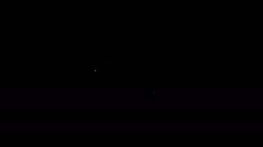 Beyaz çizgi Retro ses kaset simgesi siyah arkaplanda izole edildi. 4K Video hareketli grafik canlandırması