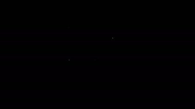 Beyaz çizgi fotoğraf makinesi simgesi siyah arkaplanda izole edildi. Fotoğraf makinesi simgesi. 4K Video hareketli grafik canlandırması