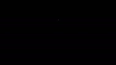 Siyah arkaplanda beyaz çizgi hunisi veya filtre simgesi izole edildi. 4K Video hareketli grafik canlandırması