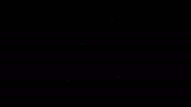 Beyaz çizgili cam tüp deney tüpü siyah arkaplanda izole edilmiş. Laboratuvar ekipmanları. 4K Video hareketli grafik canlandırması