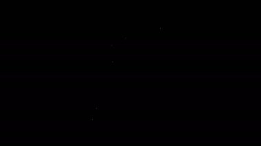 Beyaz çizgili cam tüp deney tüpü siyah arkaplanda izole edilmiş. Laboratuvar ekipmanları. 4K Video hareketli grafik canlandırması