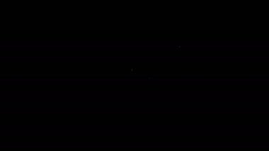 Beyaz çizgi Pipette simgesi siyah arkaplanda izole edildi. Tıbbi elementler, kimya laboratuarı ekipmanları. Tıp sembolü. 4K Video hareketli grafik canlandırması